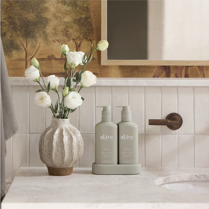 al.ive body - Compact Bathroom Duo Wash & Lotion - Ivory Bloom