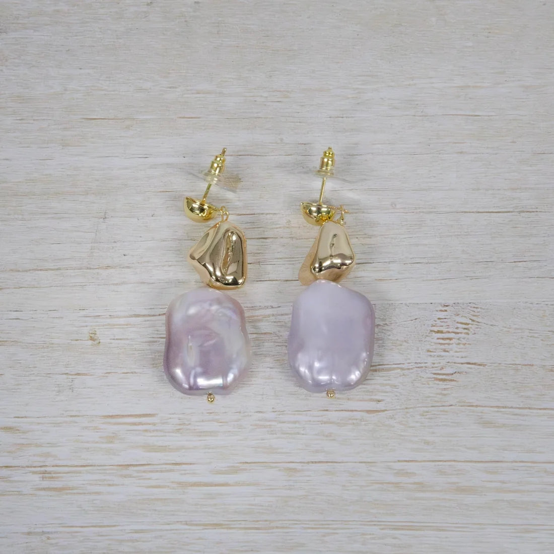 Gold Charm &amp; Pearl Earrings