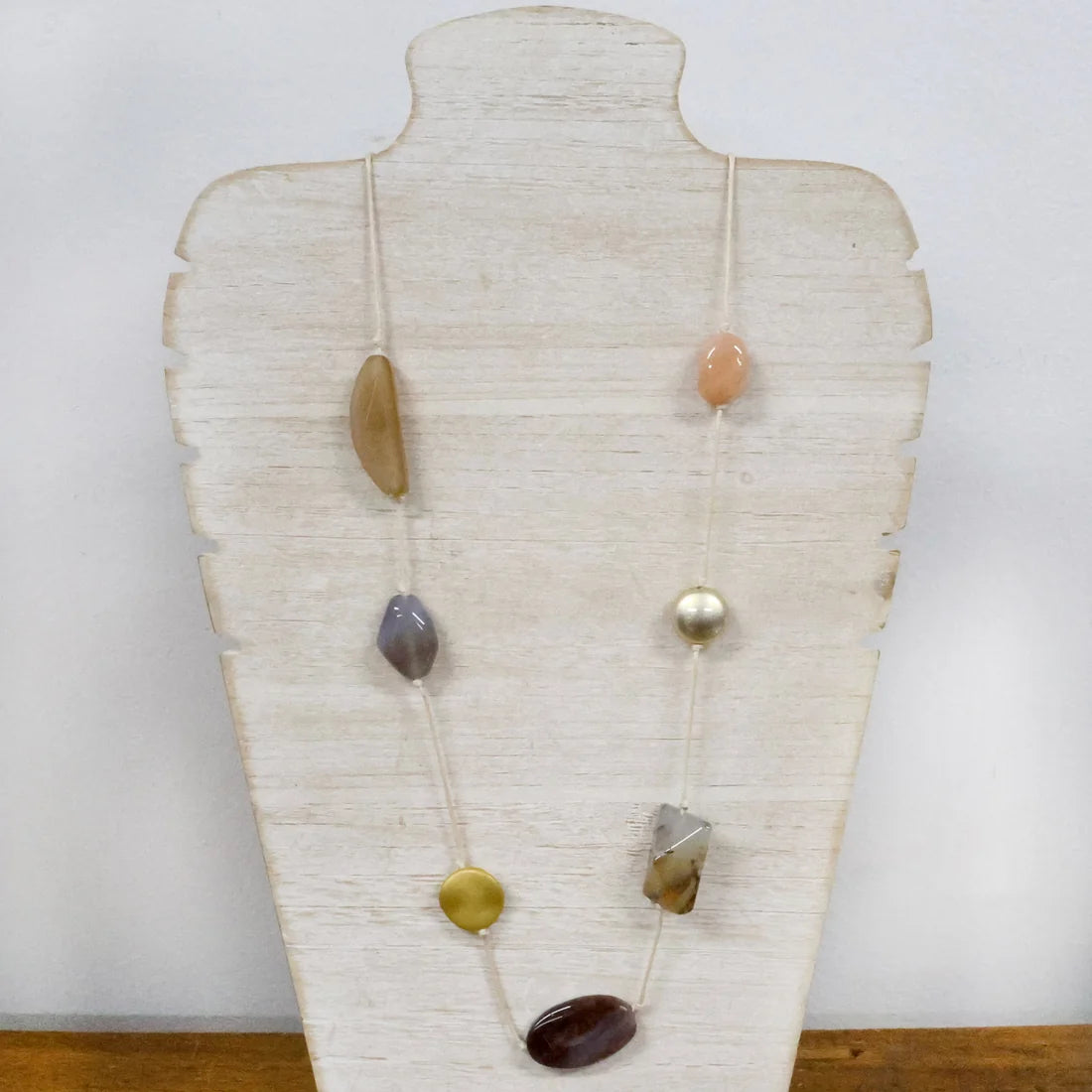 Cord Necklace with Semi Precious Stone