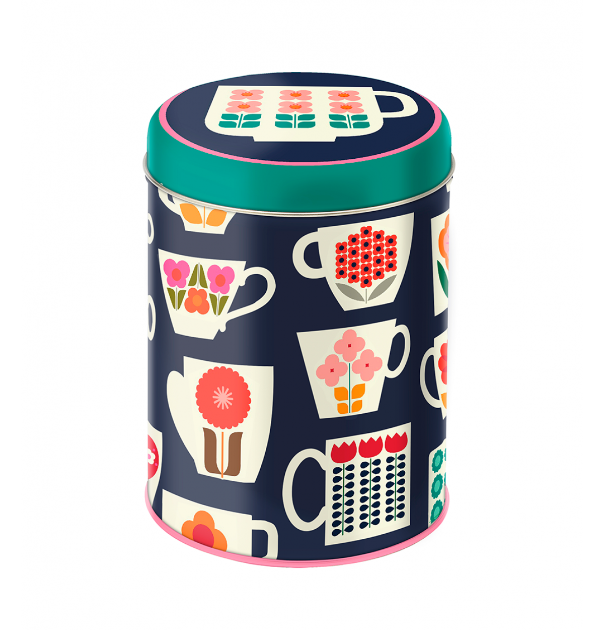 Tea Cup Round Canister