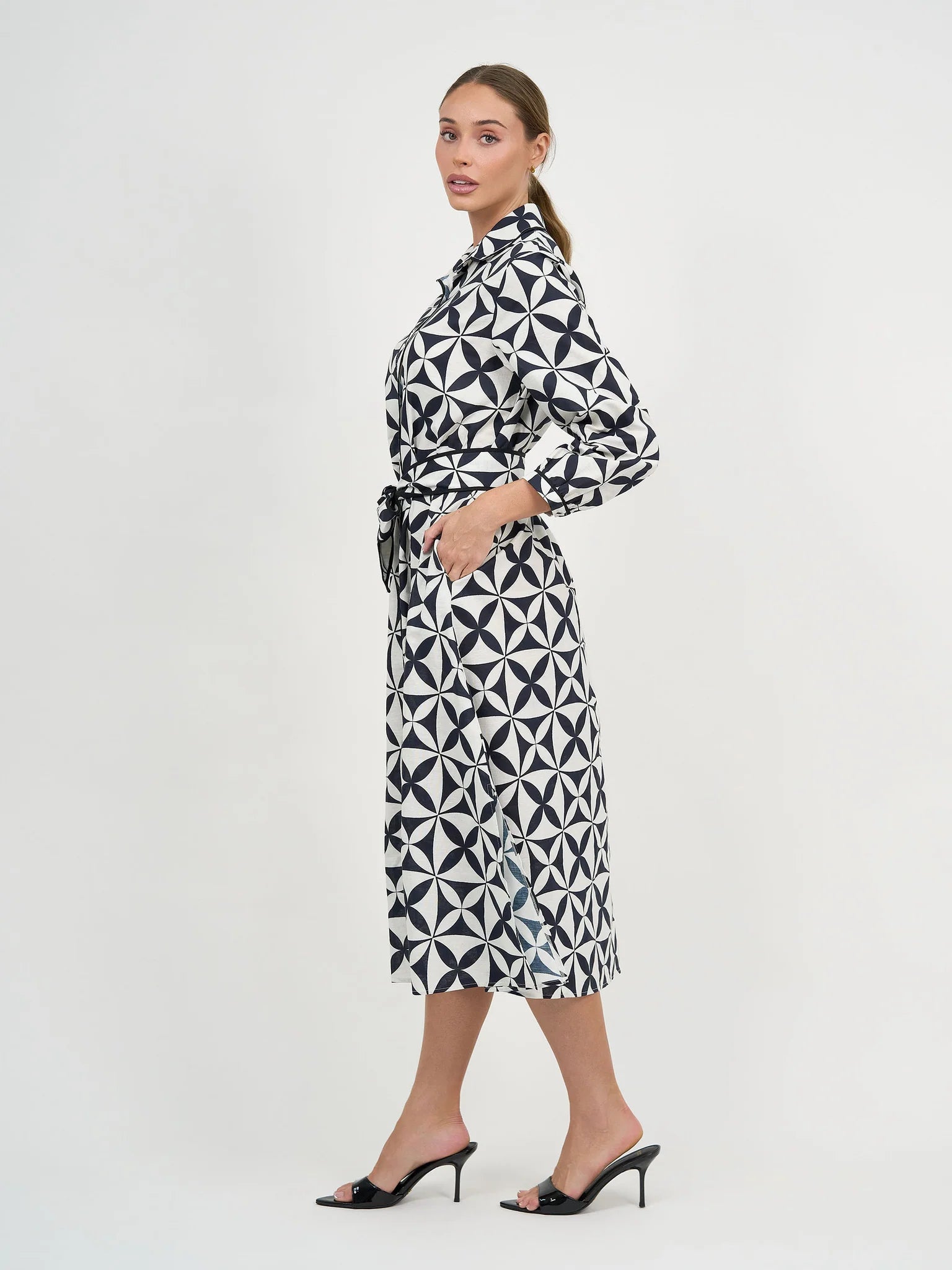 Geo Linen Dress