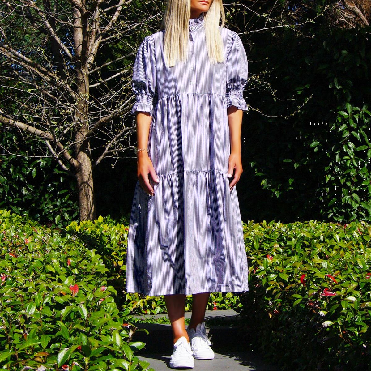 Mill &amp; Hide - Who&#39;s Charlie - Lottie Dress - Navy &amp; White