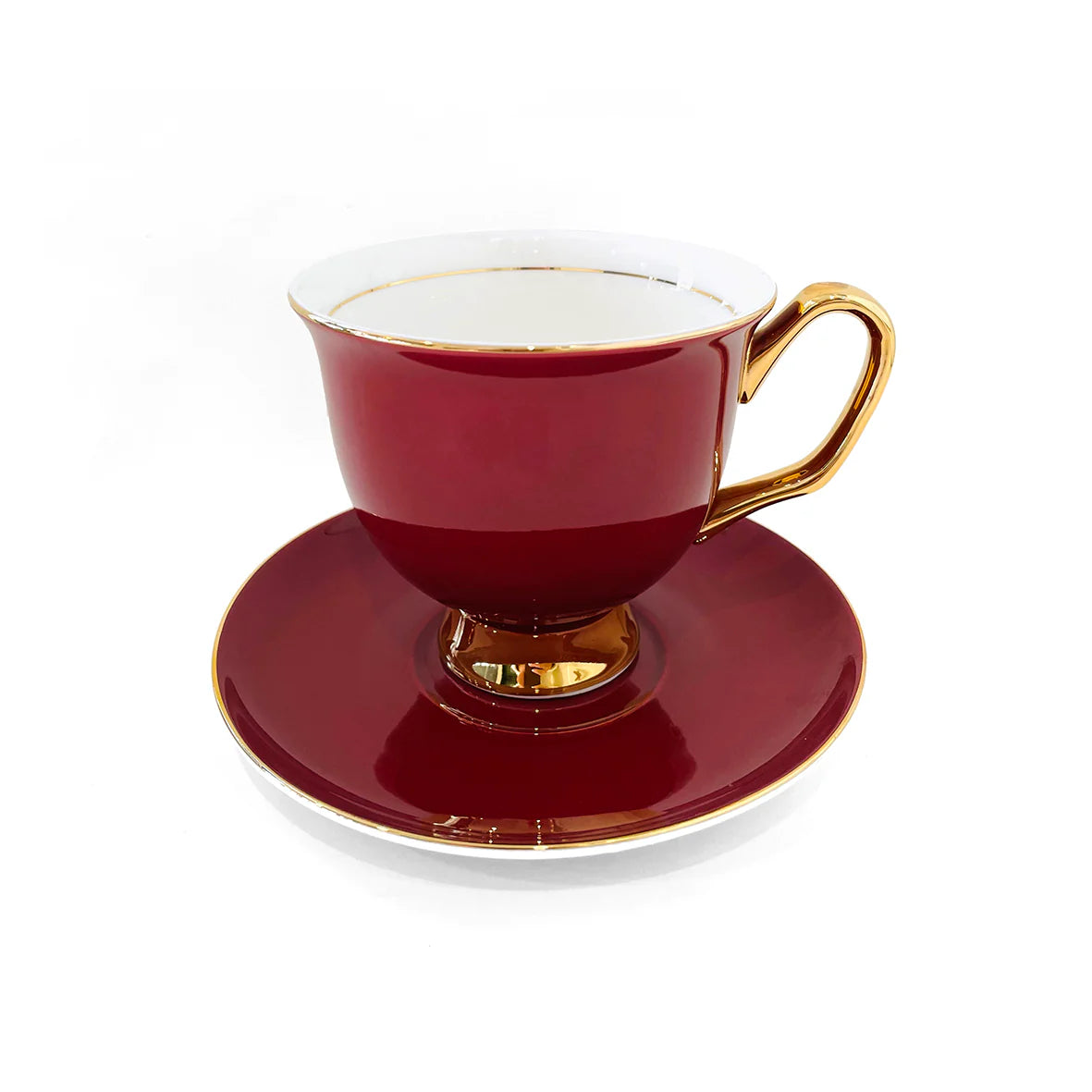 XL Crimson Teacup & Saucer