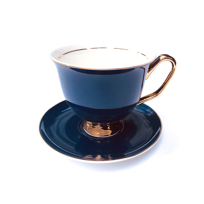 XL Navy Teacup &amp; Saucer