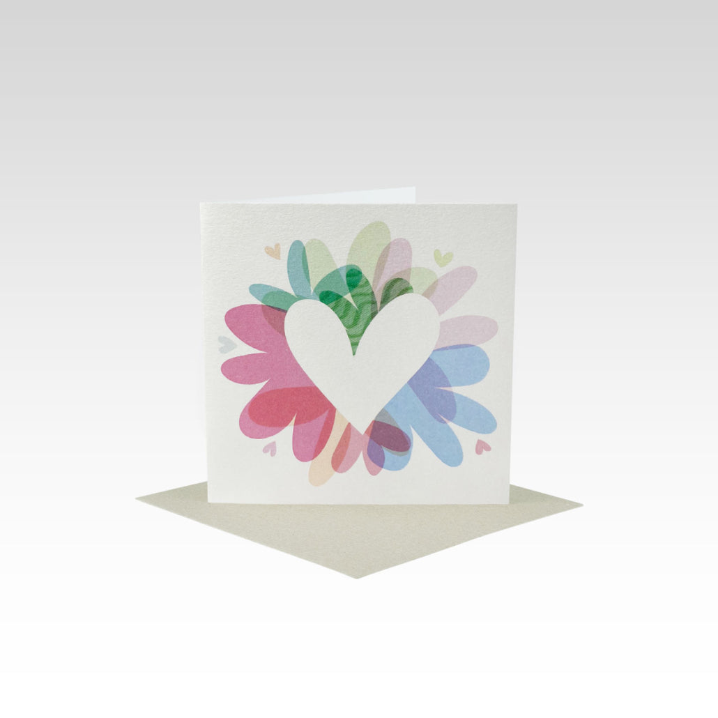 Mill & Hide - Rhicreative - Mini Card - Quirky Flower Heart