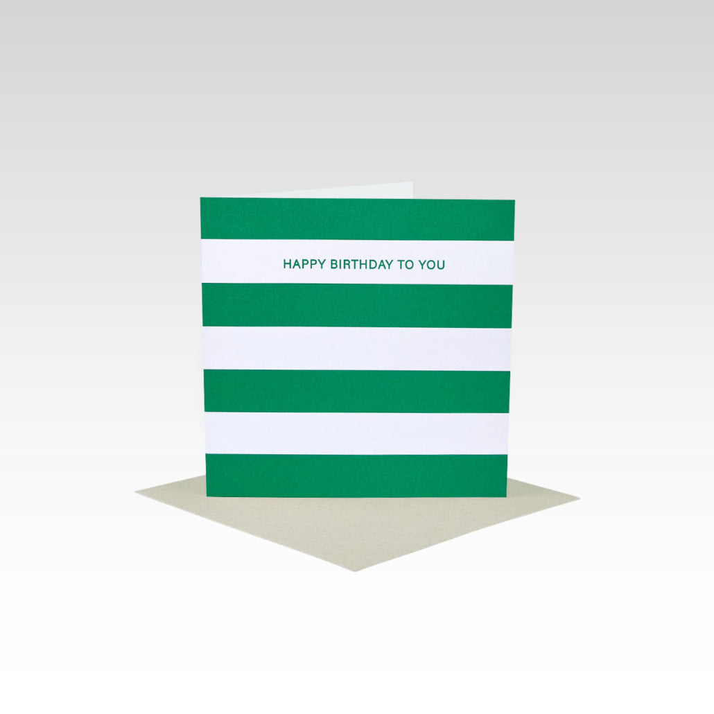 Mill & Hide - Rhicreative - Mini Card - Green Stripe Birthday