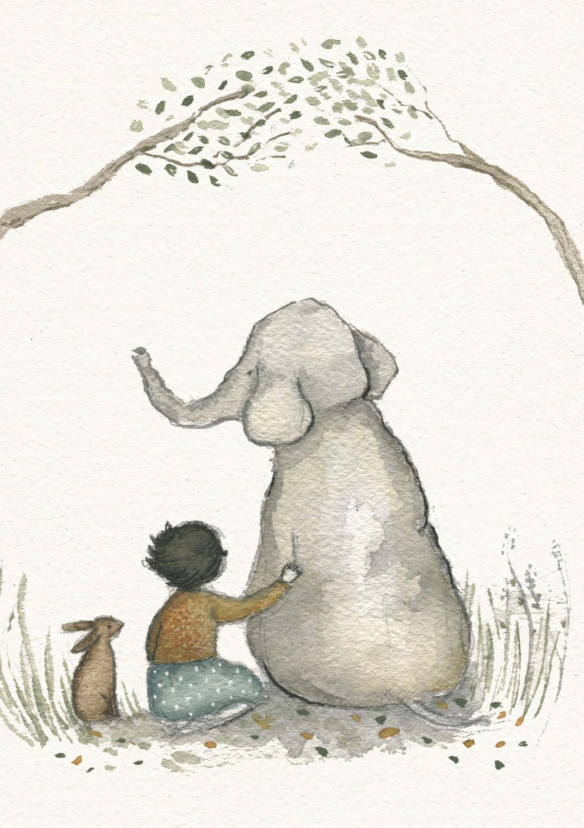 Greeting Card - Elephant, Bunny and I