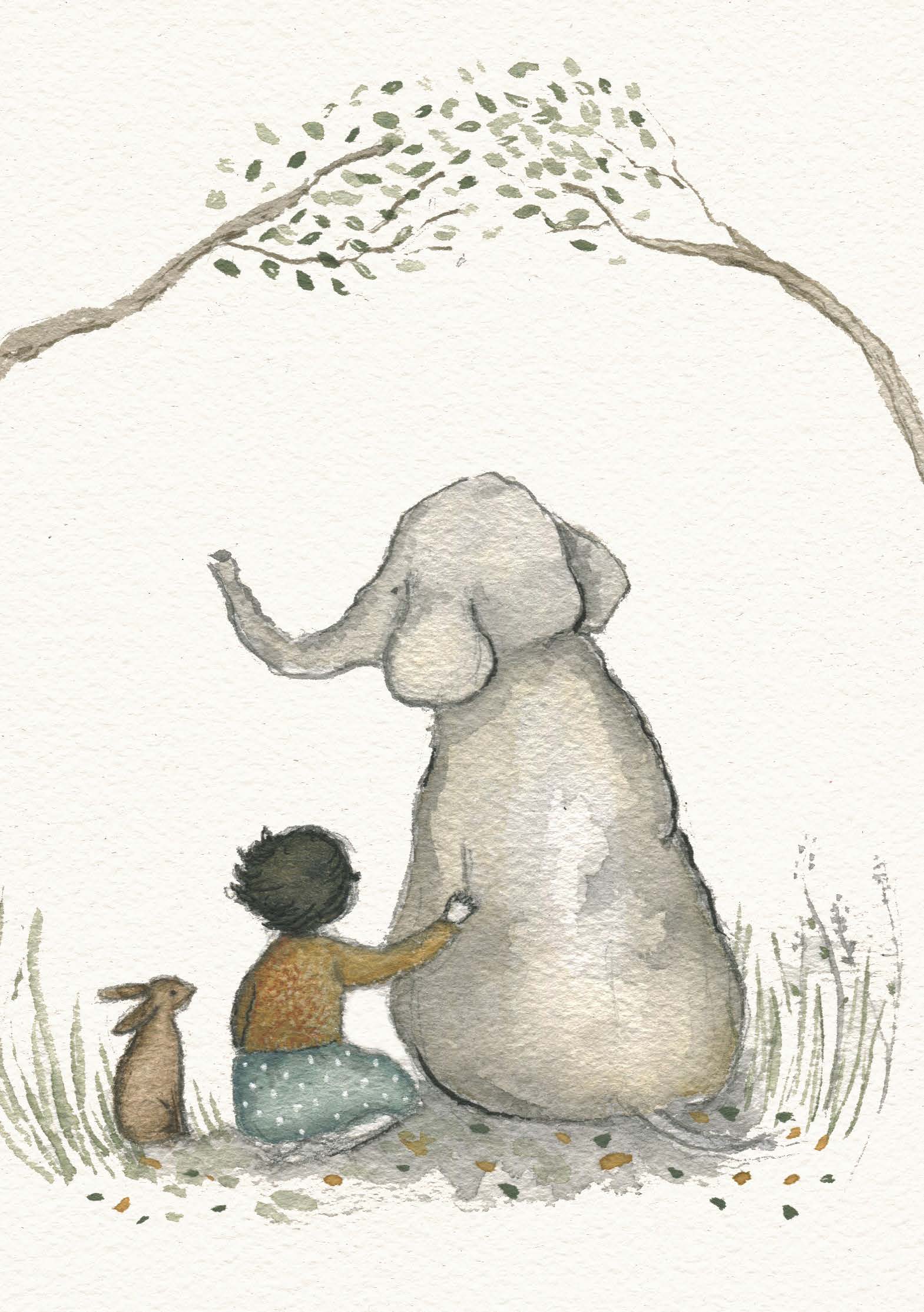 Greeting Card - Elephant, Bunny and I