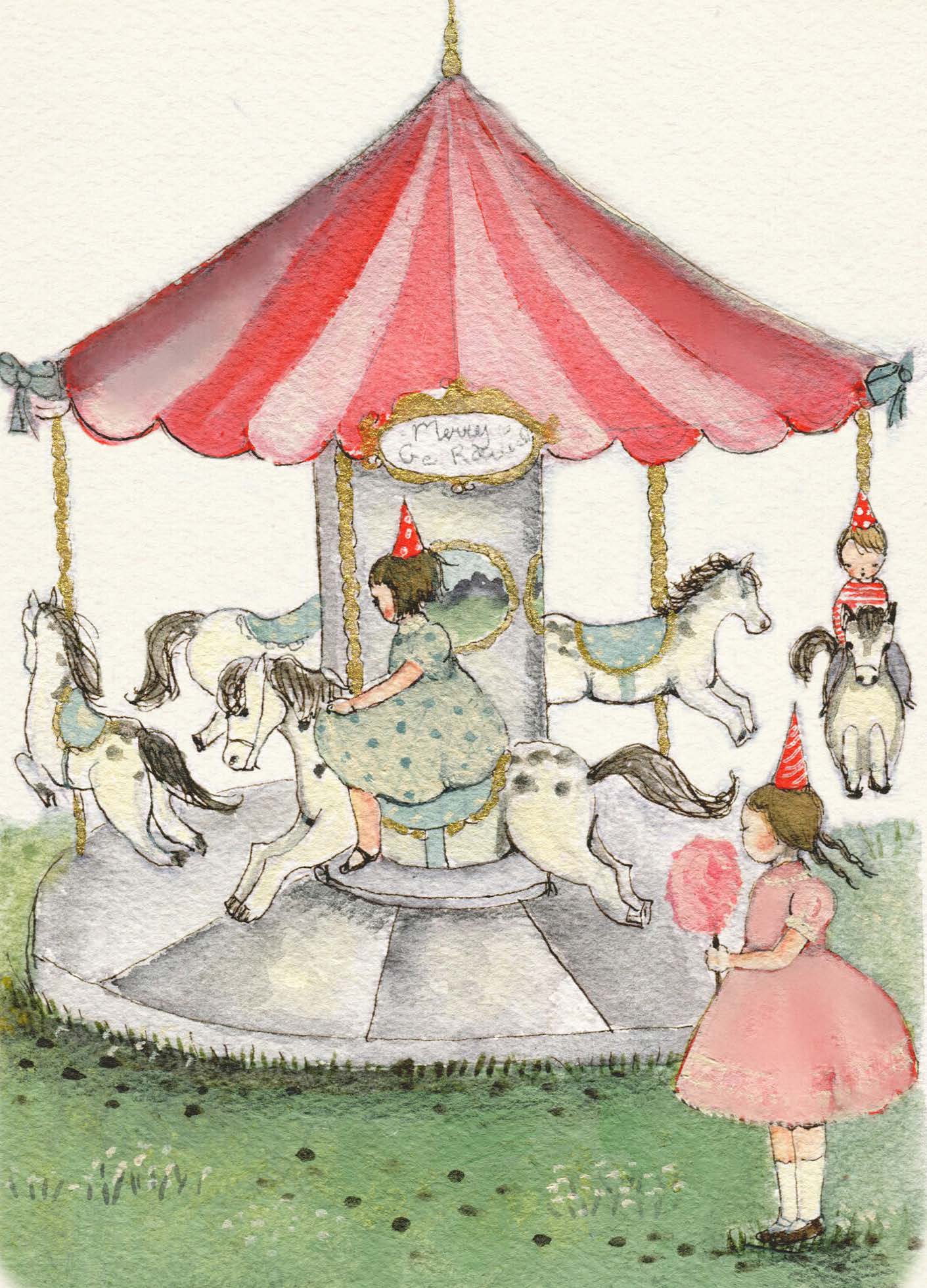 Greeting Card - Merry Go Round