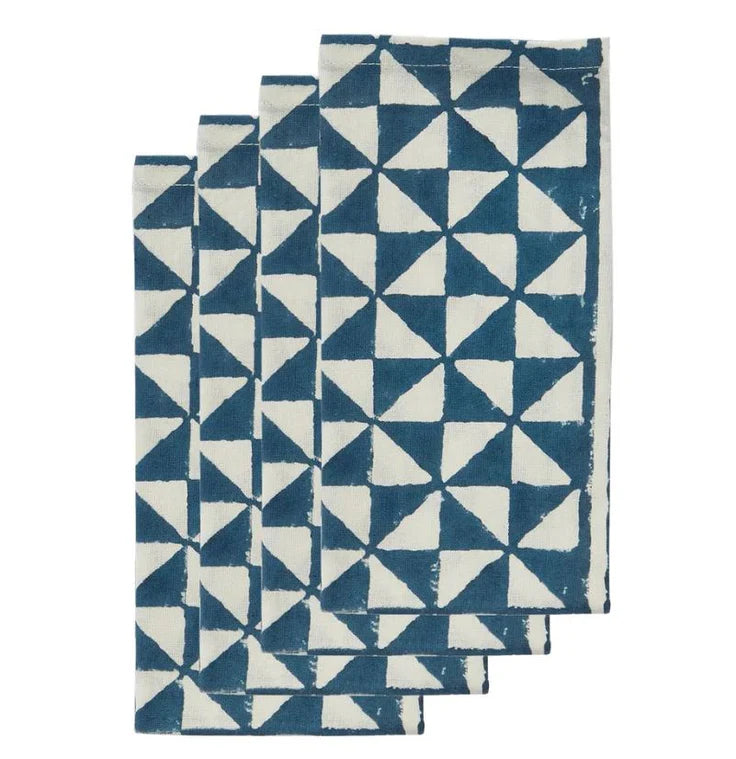 Malta Geo Stripe Cotton Napkins - Set of 4