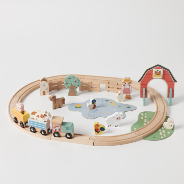 Wooden Farm Train Set