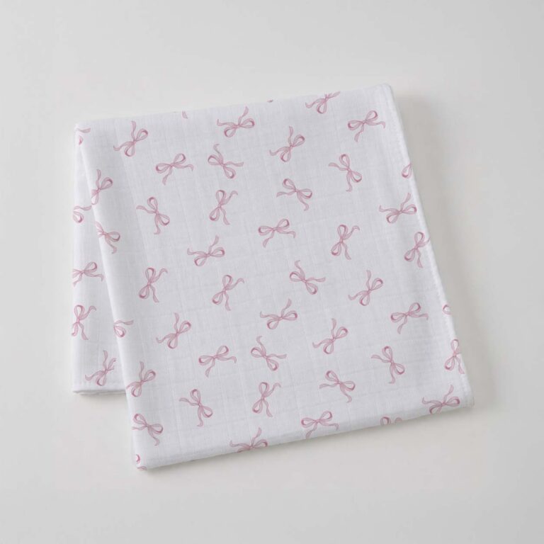 Pink Bow Muslin Wrap