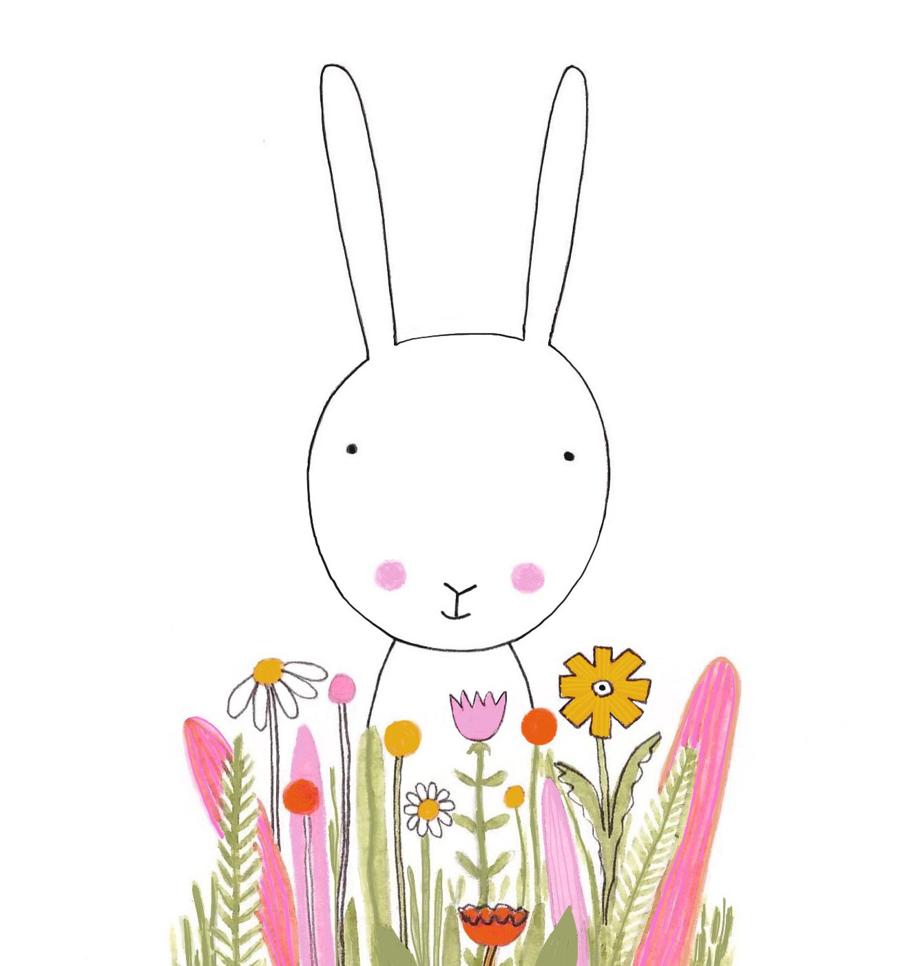 Mini Card - Bunny In Flowers
