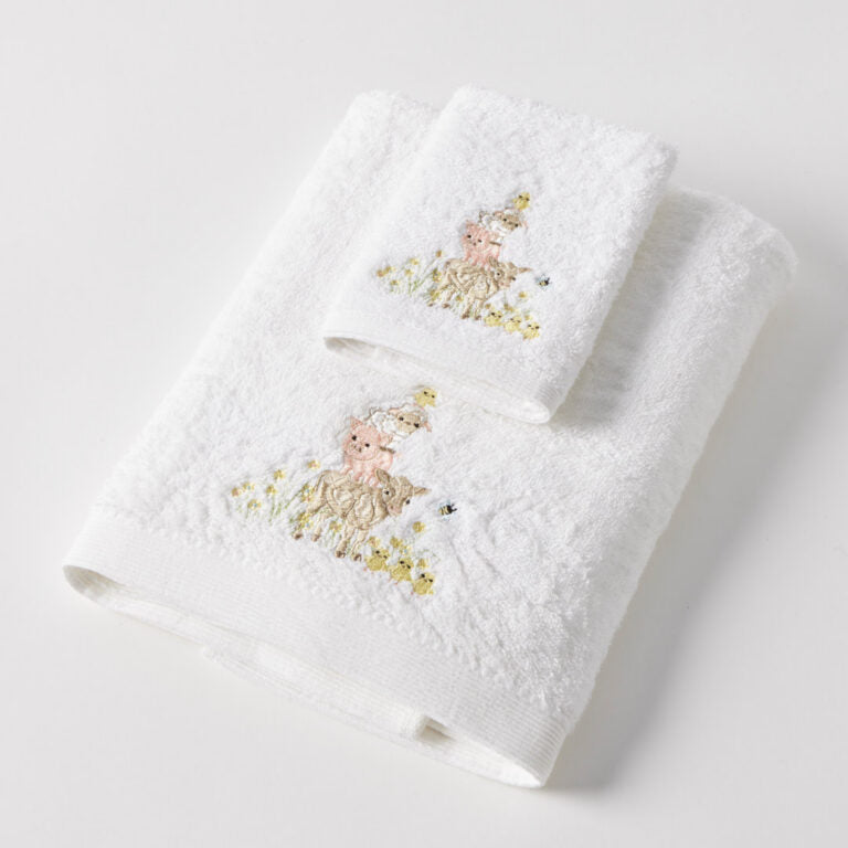Farm Friends Bath Towel & Face Washer in Organza Bag