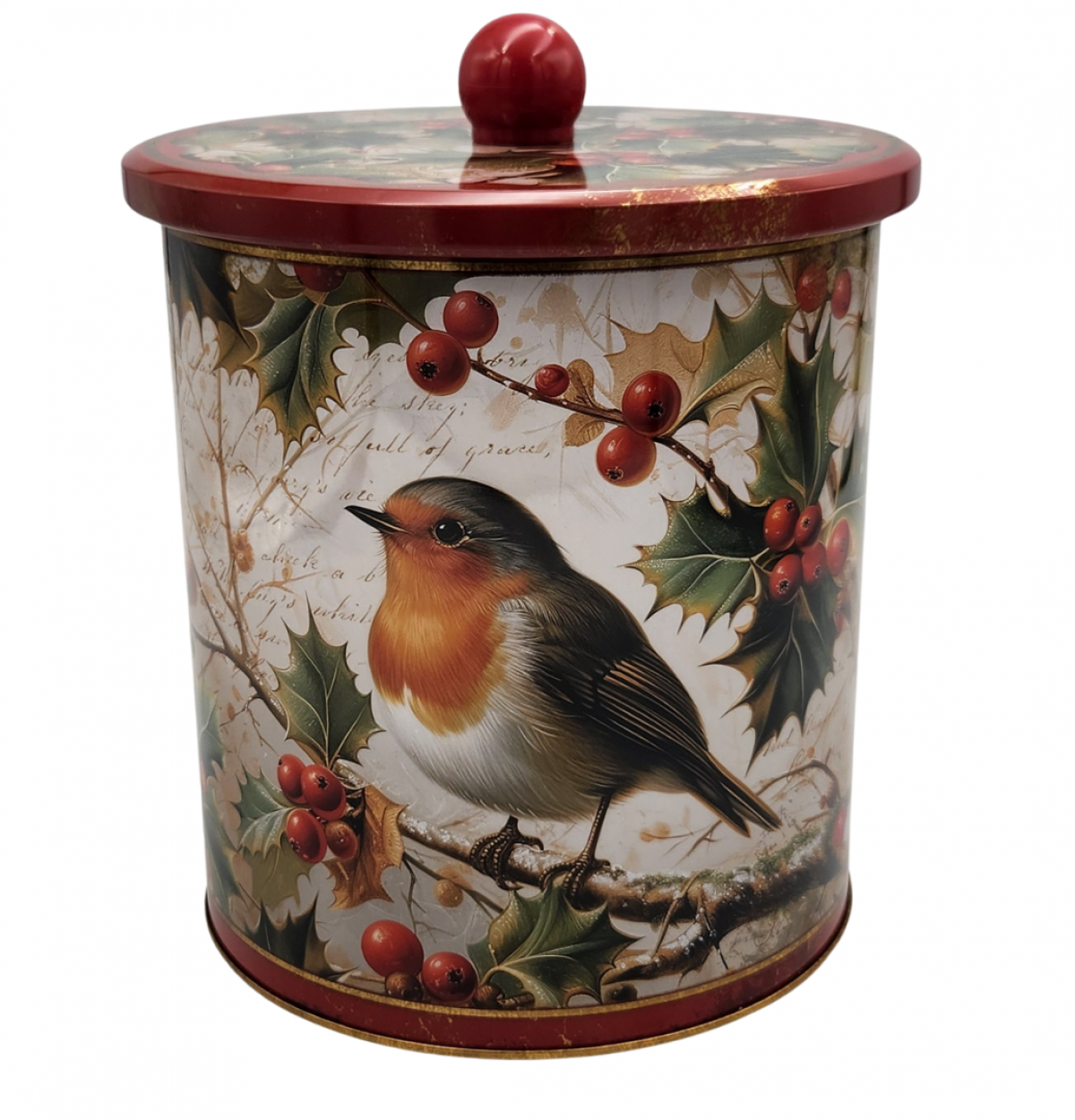 Robin Biscuit Barrel Tin