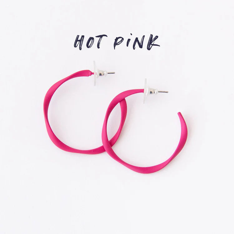 Twisted Midi Hoop Earrings
