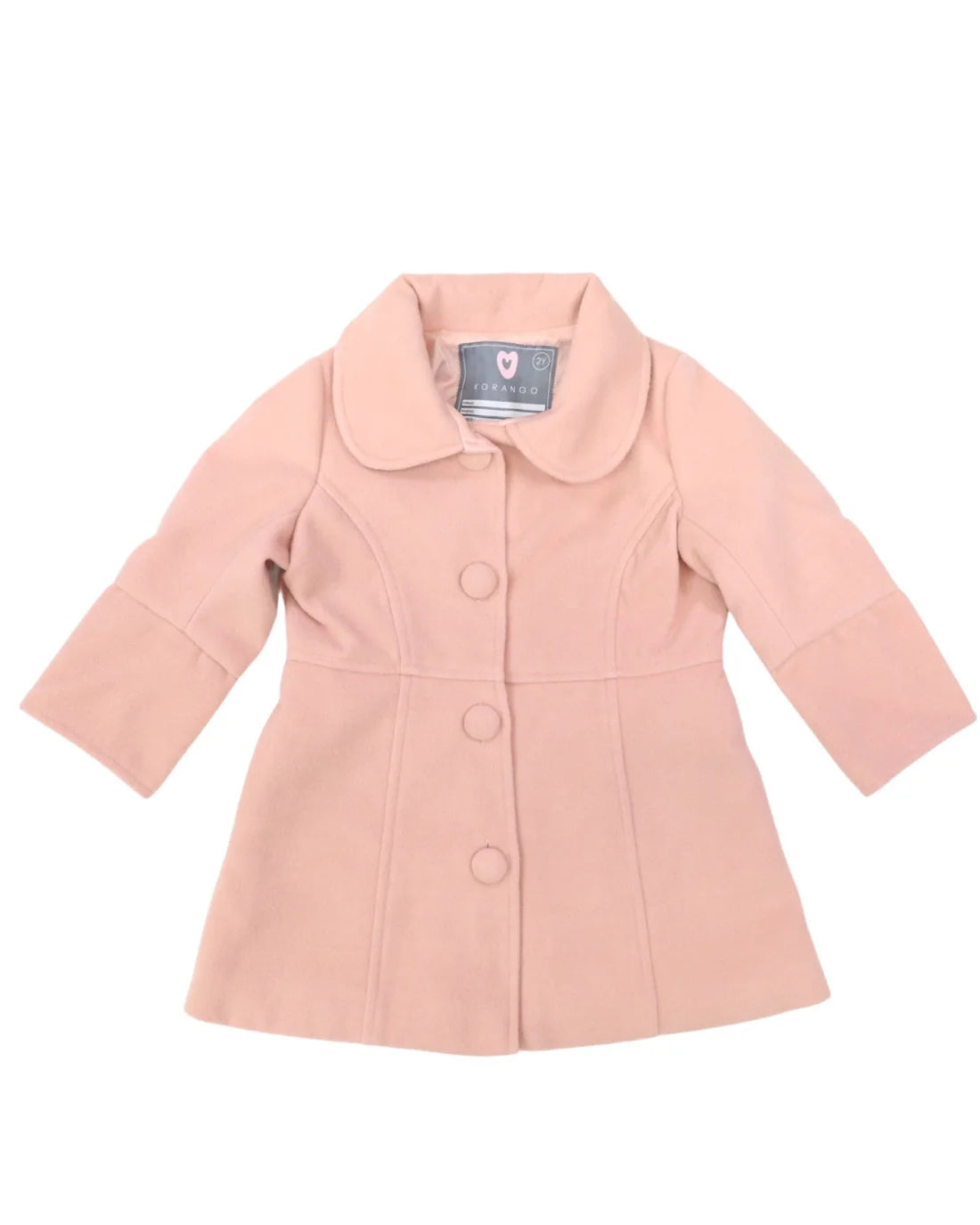 Faux Wool Collared Overcoat - Dusty Pink