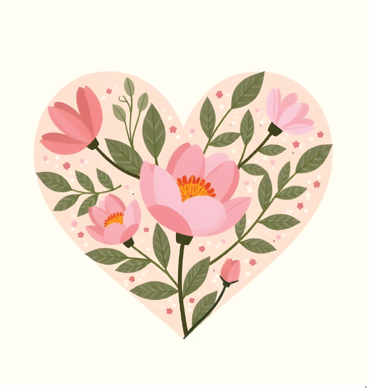 Mini Card - Floral Heart