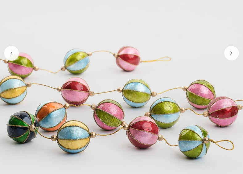 Stripe Capiz Garland