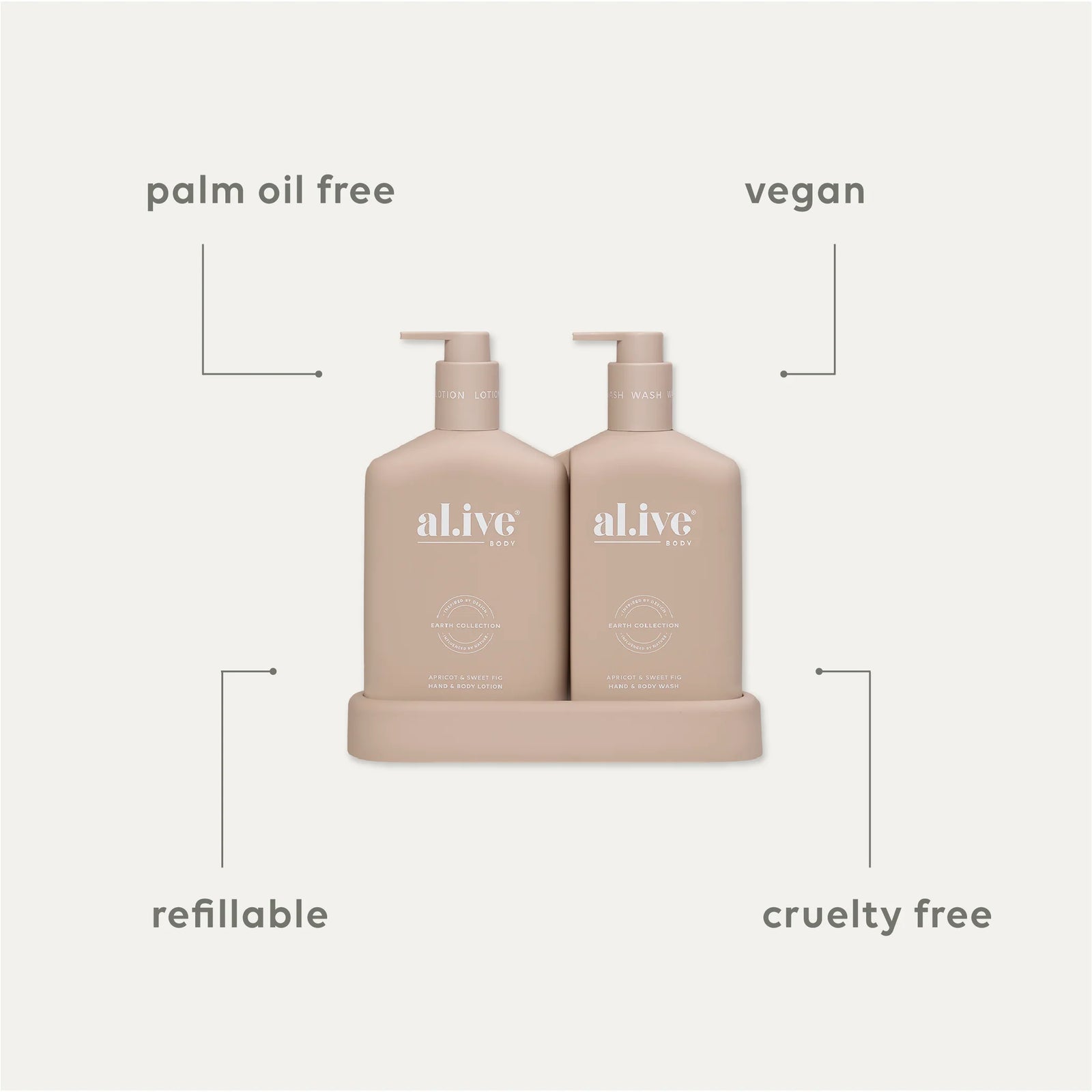 al.ive body - Wash & Lotion Duo - Apricot & Sweet Fig
