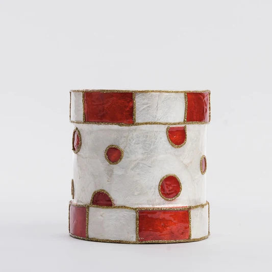 Checker Capiz Drum - Red