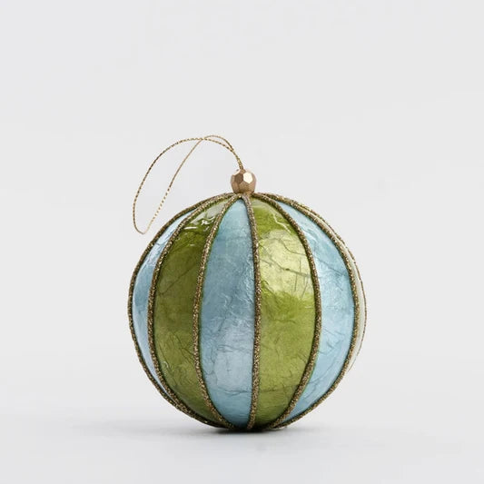 Stripe Handpainted Capiz Bauble
