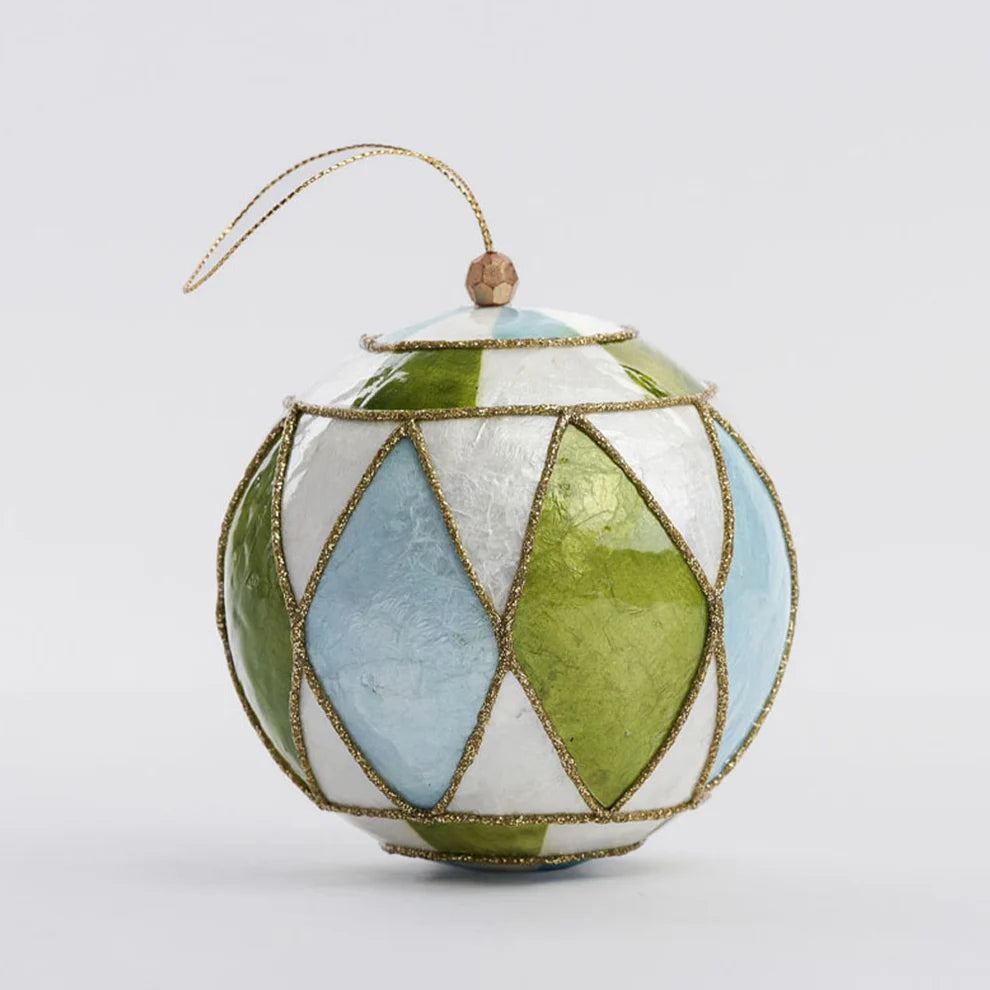 Diamond Hand Painted Capiz Bauble