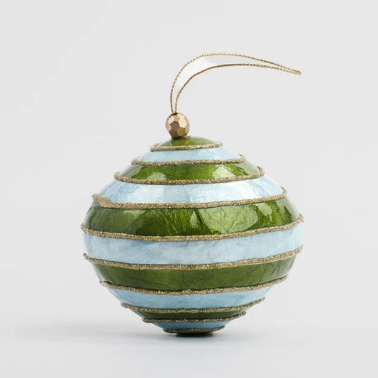 Ladder Handpainted Capiz Bauble - Blue &amp; Green