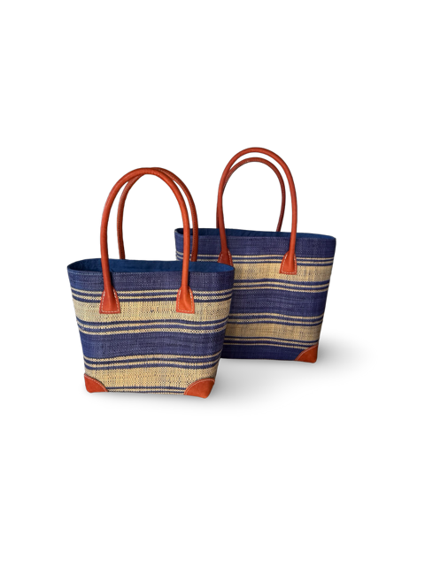 Striped Basket - Bluebell