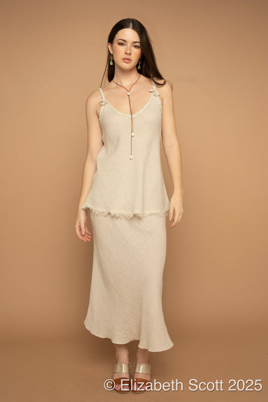 Linen Bias Cut Skirt