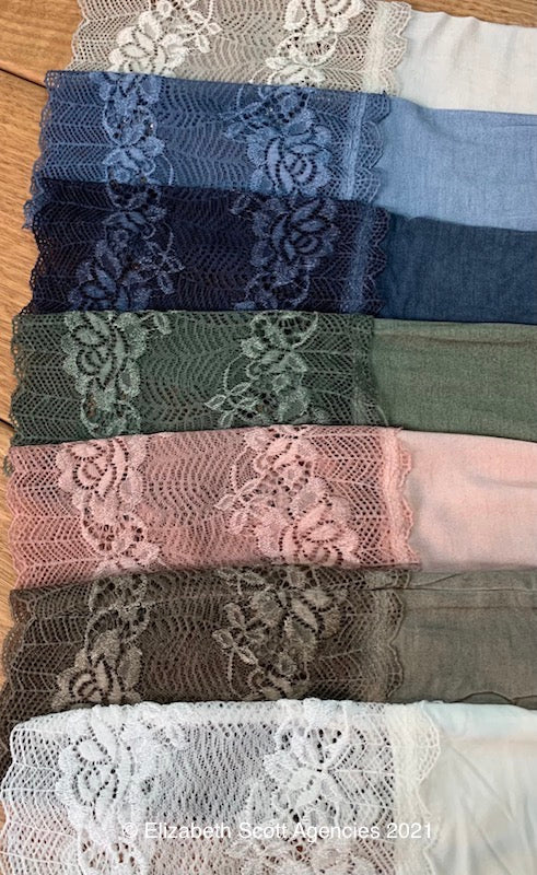 Long Sleeve T with French Lace Trim