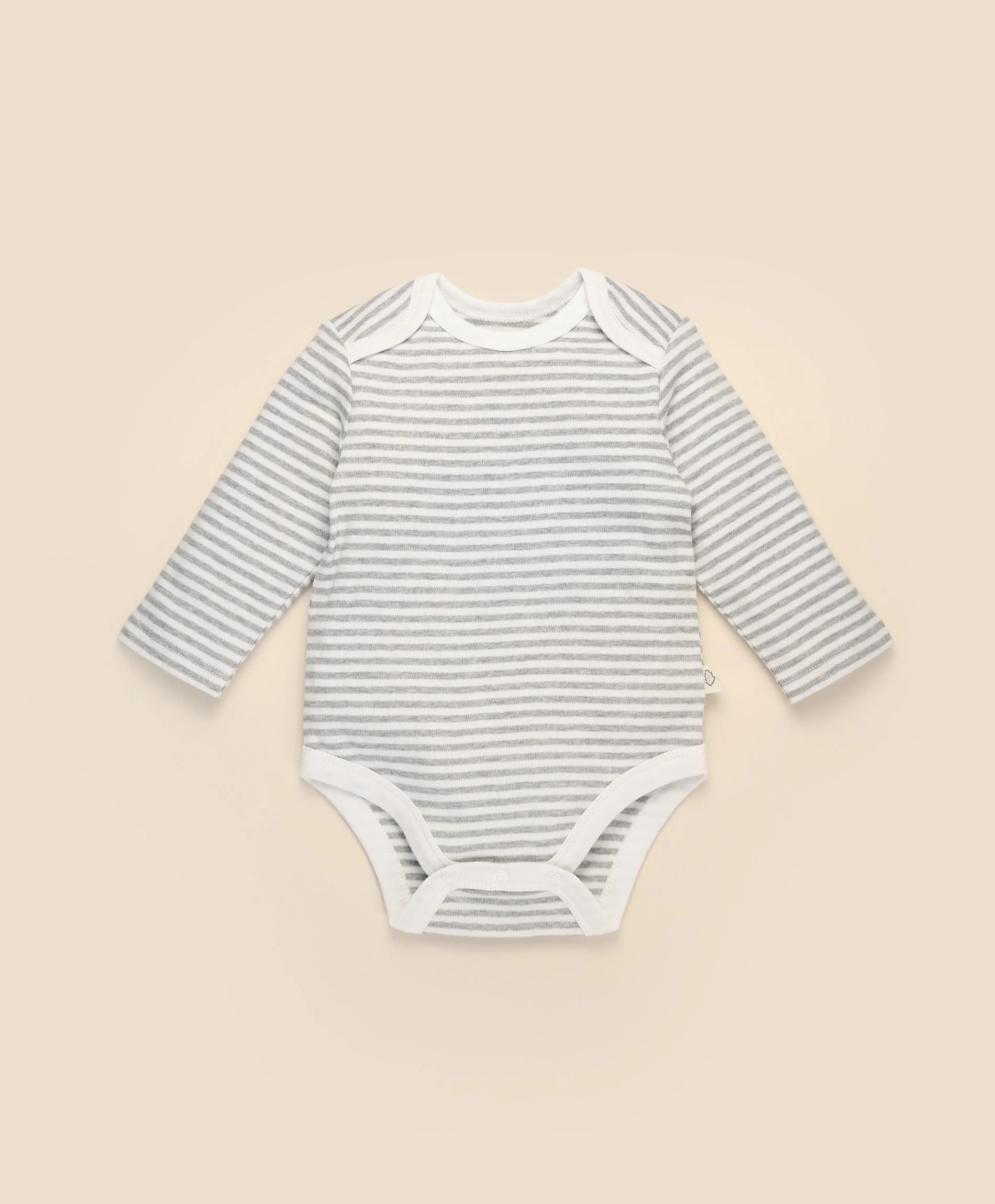 Long Sleeve Bodysuit - Grey Stripes