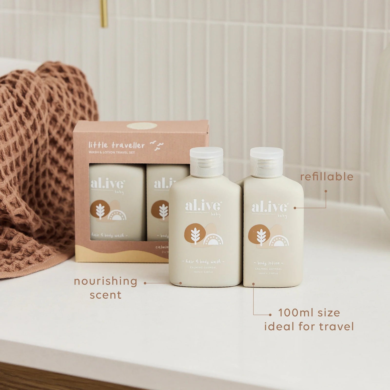 al.ive body - Little Traveller - Wash & Lotion Travel Set