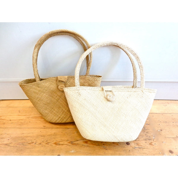 Hand Woven Panama Bucket Handbag - M