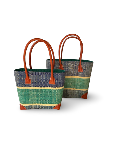 Striped Basket - Surf