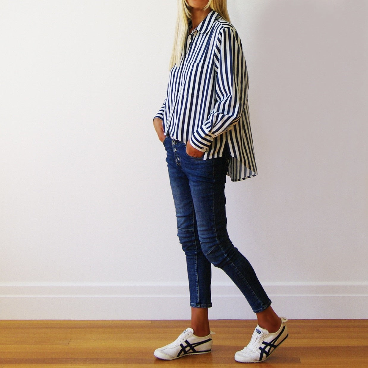 Mila Stripe Shirt - Navy