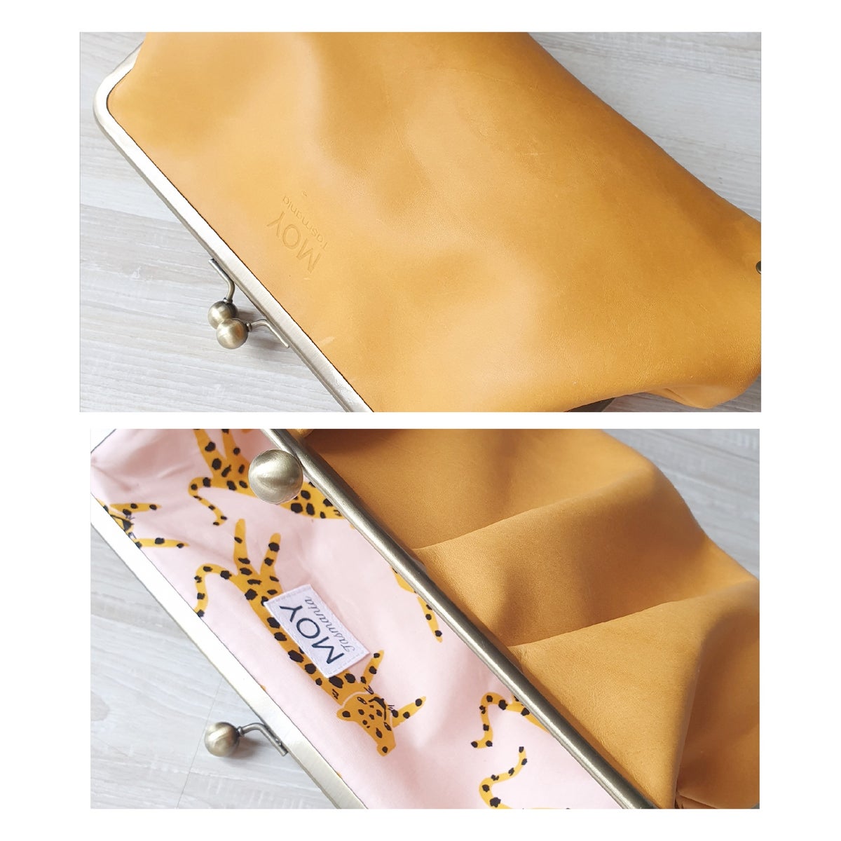 Mill & Hide - Moy Tasmania - Pleated Leather Clutch - Saffron