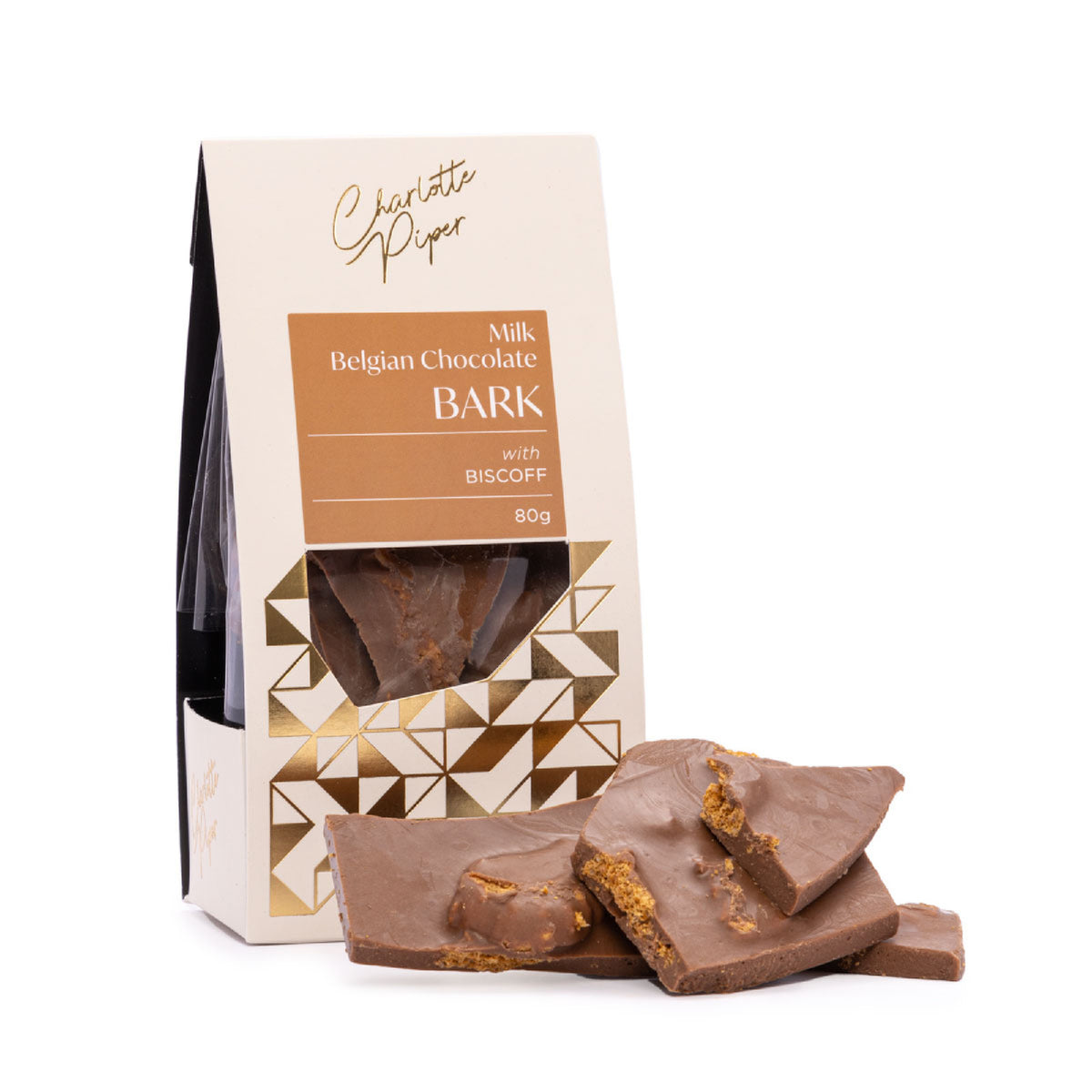 Mill &amp; Hide - Gourmet Brands - Charlotte Piper Milk Chocolate Bark - Biscoff