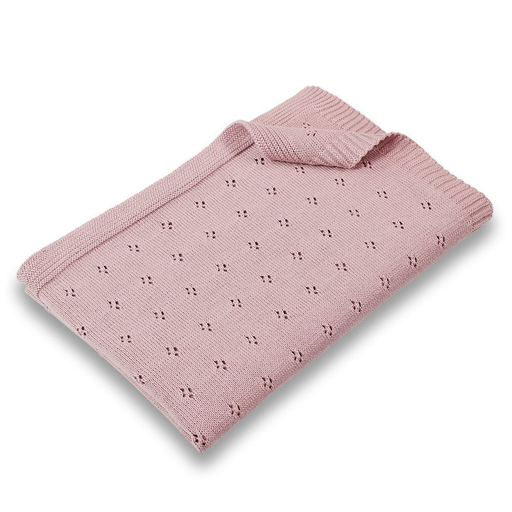 Pointelle Cotton Knit Blanket