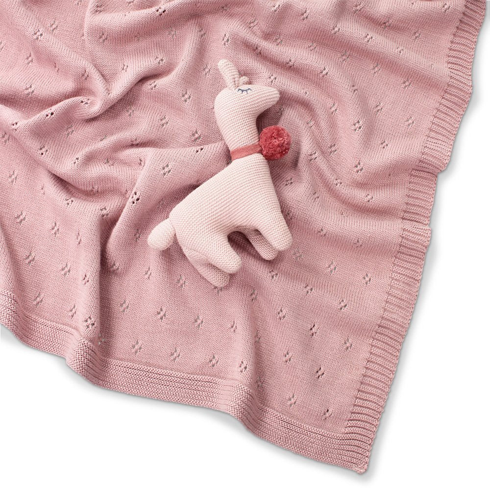 Pointelle Cotton Knit Blanket