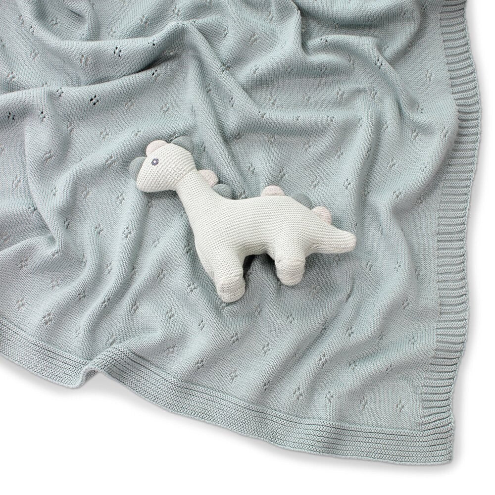 Pointelle Cotton Knit Blanket