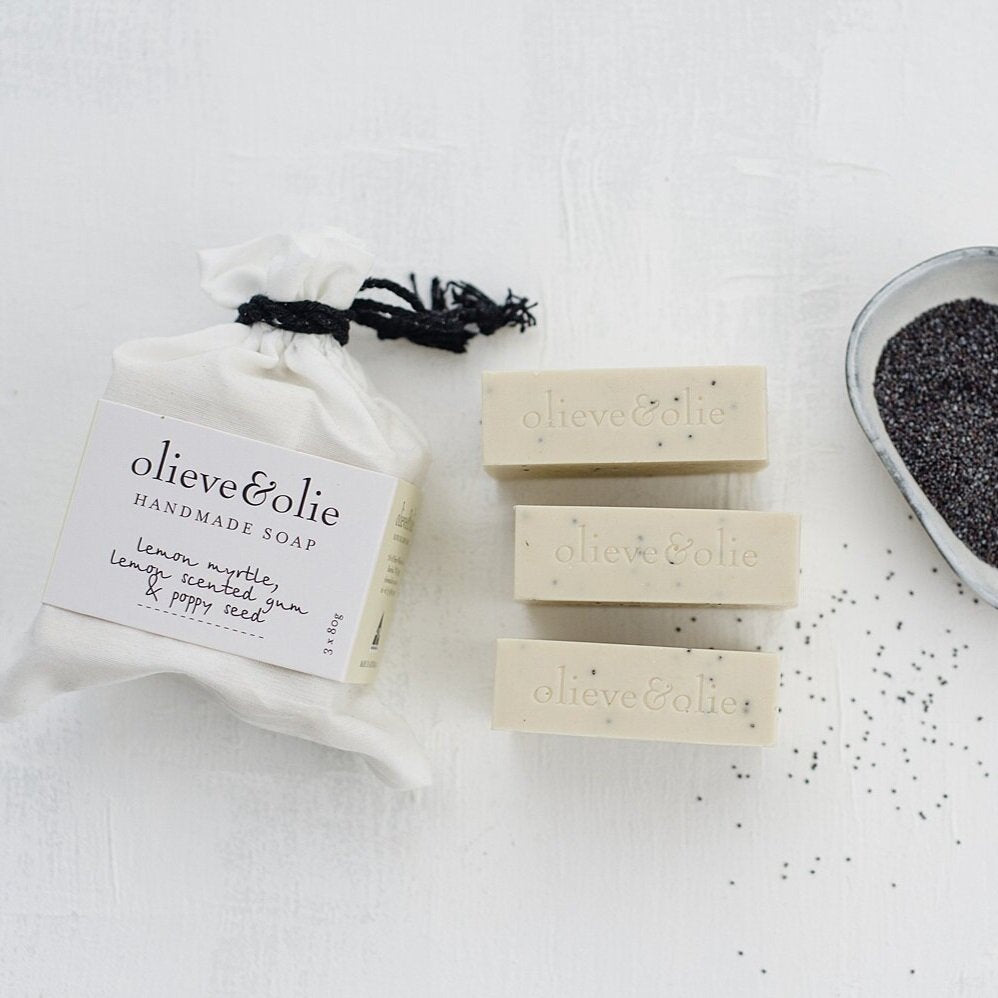 Mill & Hide - Olieve & Olie - Handmade Soap - Lemon Myrtle, Lemon Scented Gum & Poppy Seed
