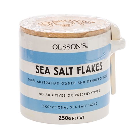 Mill & Hide - Olssons Pacific - Sea Salt Flakes Stoneware Jar 250gm