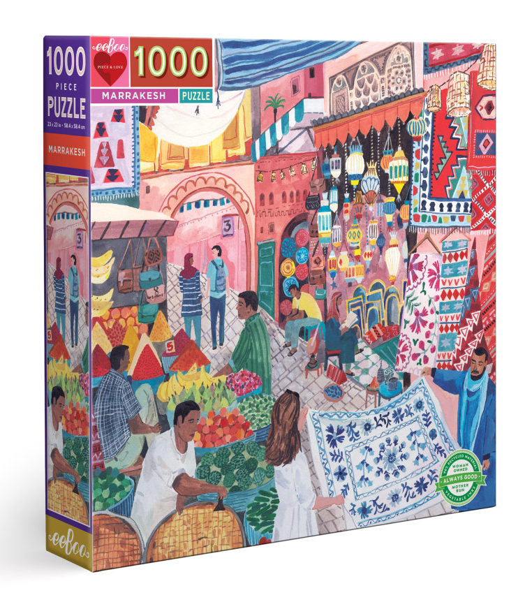 Mill & Hide - Bobangles - eeBoo 1000 Pc Puzzle - Marrakesh