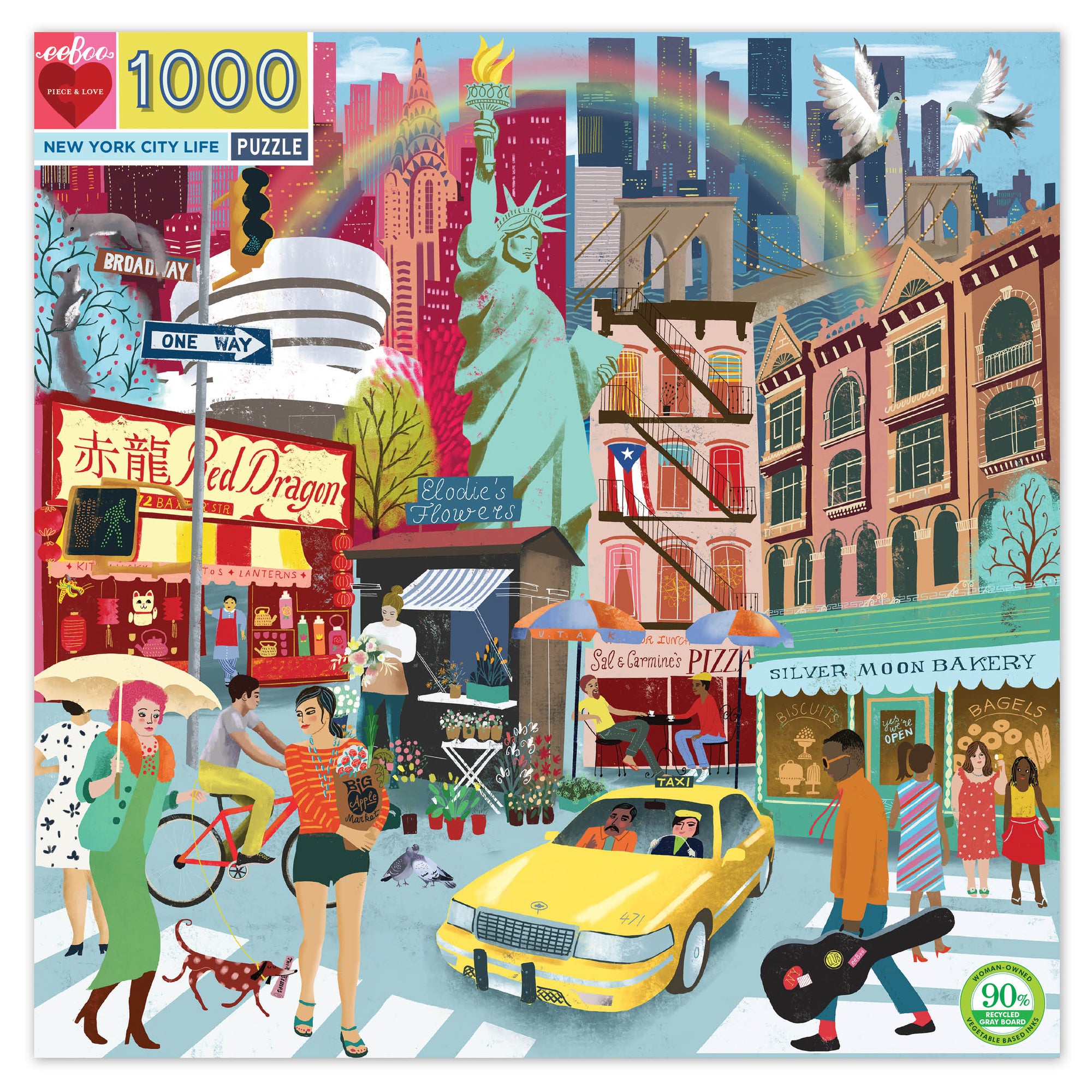 Mill & Hide - Bobangles - eeboo Puzzle 1000Pc- New York City Life