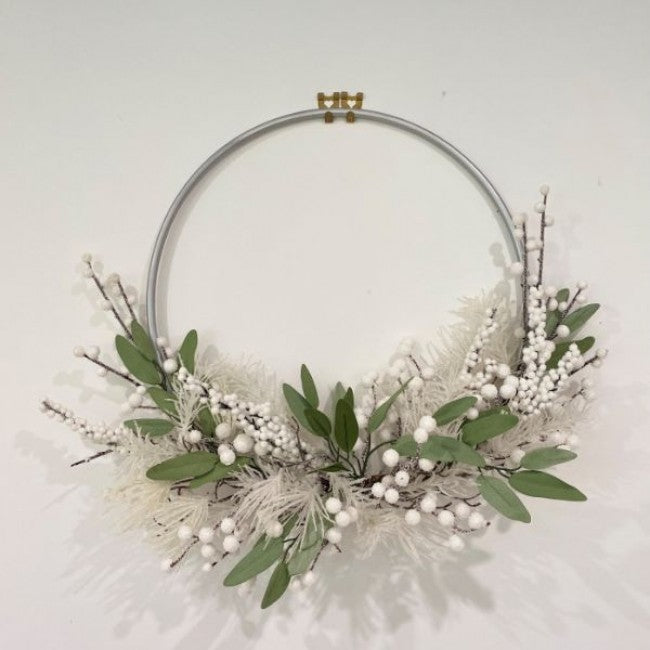 Mill & Hide - Mediterranean Markets - Lucia White Wreath with Leaves