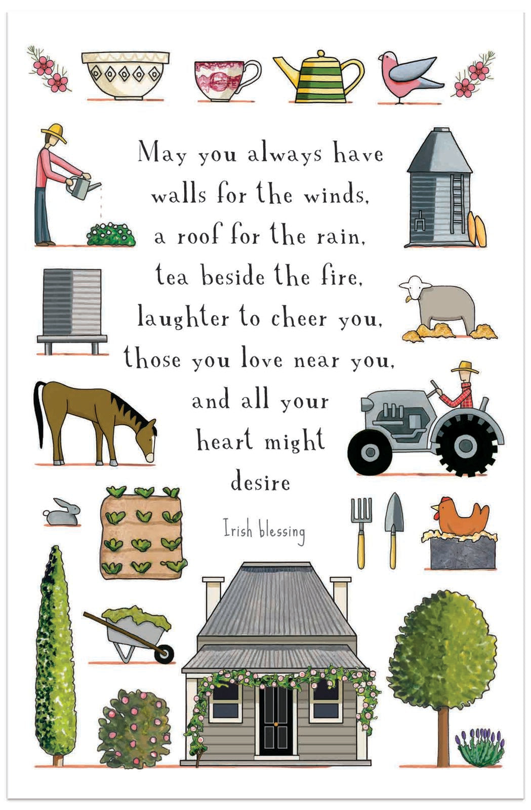 Mill & Hide - Red Tractor Designs - Greeting Card - A Happy Life