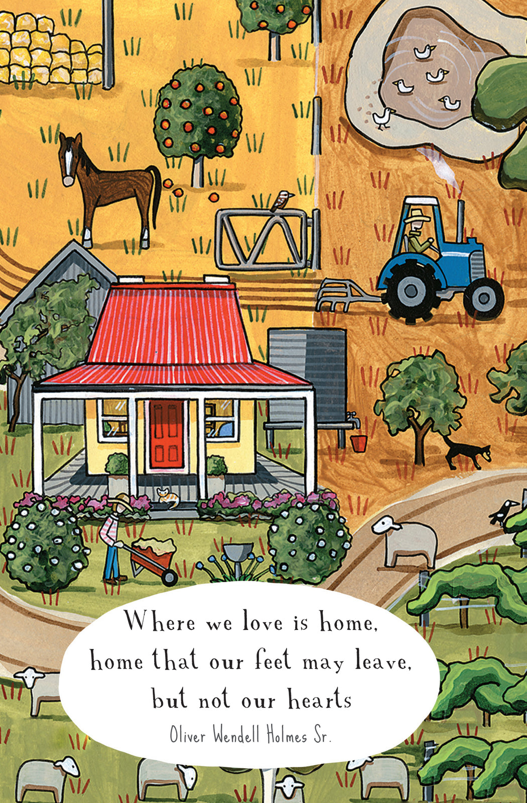 Mill &amp; Hide - Red Tractor Designs - Greeting Card - A Sunny Day