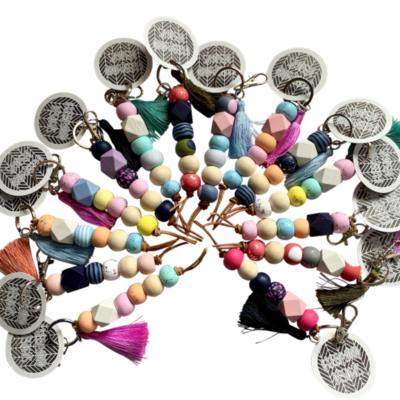 Mill & Hide - Greenwood Designs - Keyring - Pastel