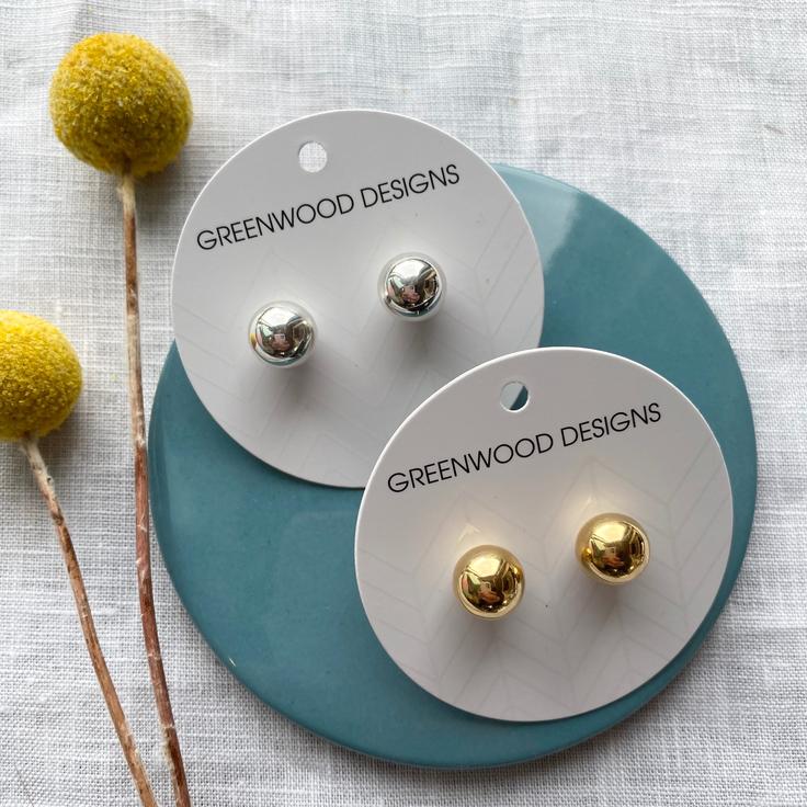 Mill & Hide - Greenwood Designs - Sterling Silver Ball Earrings 030